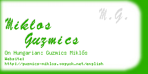 miklos guzmics business card