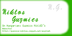 miklos guzmics business card